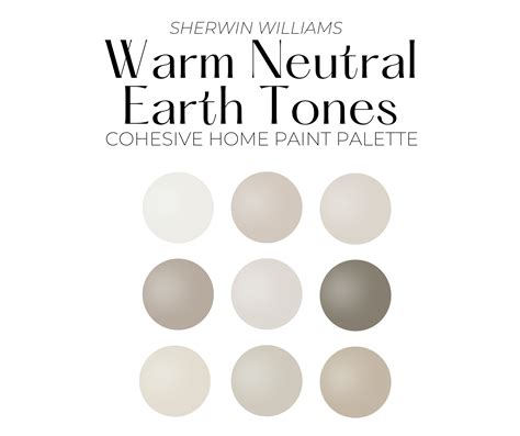 Sherwin Williams Warm Neutral Earth Tones Paint Palette Etsy