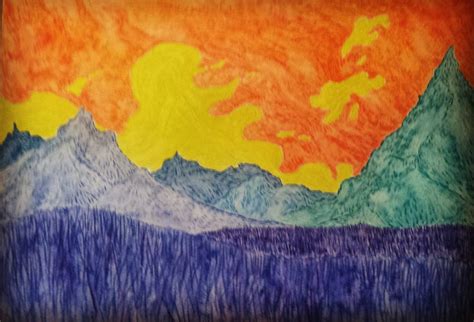 Paisajes Con Colores Calidos Para Dibujar COMO PINTAR UN ATARDECER