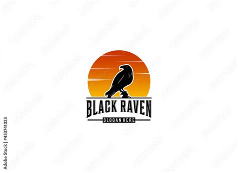 black raven logo template in white background Stock Vector | Adobe Stock