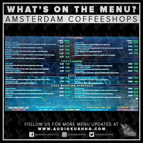 Medication Menus Coffeeshop Sativa AudioKush Directory