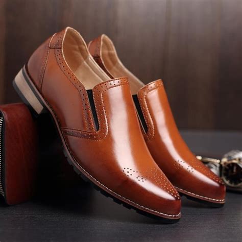 Chaussures En Cuir Homme Soulier Habillées Chaussures De Marche Chaussures Marron Nouvelle