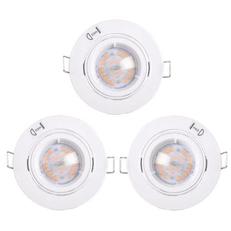 Lot De 3 Spots Encastrables Orientables LED 35W Rond Blanc WOLTZ