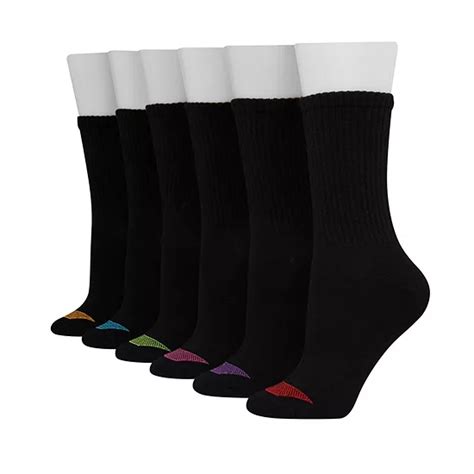 Hanes Ultimate Soft And Lightweight 6 Pair Crew Socks Womens Color Black Jcpenney