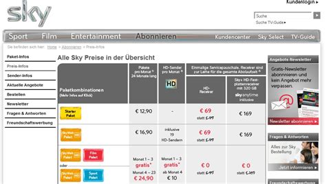 Was kostet Sky?