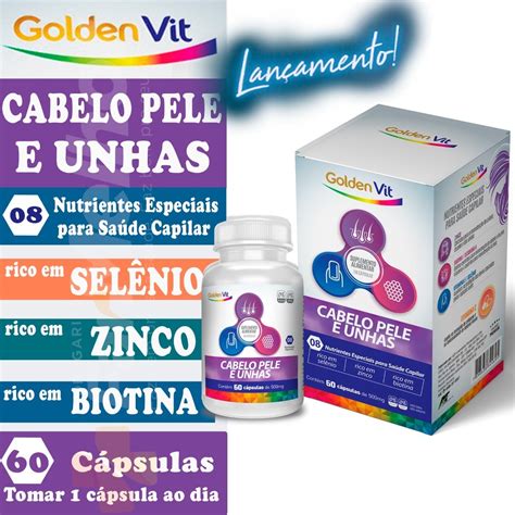 Golden Vit Cabelo Pele E Unhas C Psulas Vitamina Hair Mercado Livre