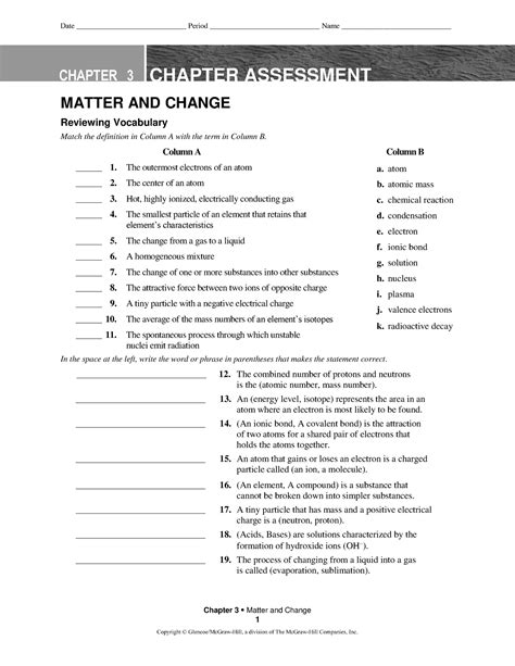 Chapter Assessment Matter And Change Student Editable Chapter 3