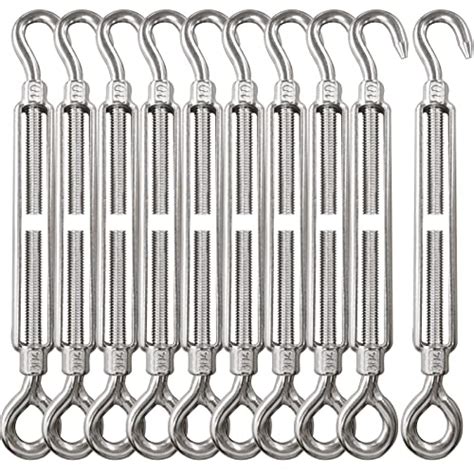 Snapklik Turnbuckle 10PCS 304 Stainless Steel Turnbuckle Hook And