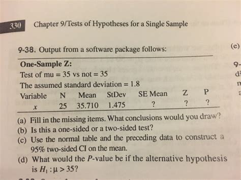 Solved Chapter Tests Of Hypotheses For A Single Sample Chegg