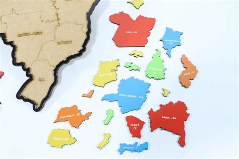 Quebra Cabe A Regi Es Mapa Do Brasil Indica O Em Mdf Elo