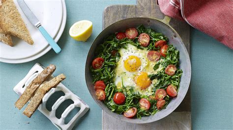 Butter Poached Eggs With Spinach Recipe Bbc Food