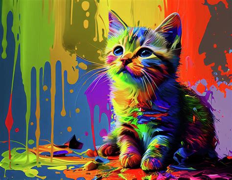 Abstract Art Featuring a Cat Digital Art by By Sofia - Fine Art America