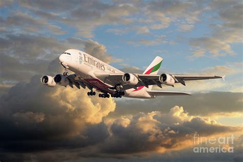 Emirates Airbus A380 Digital Art By Airpower Art Pixels