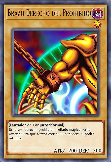 Brazo Derecho del Prohibido Yugioh Cartas en Español Cartas mágicas