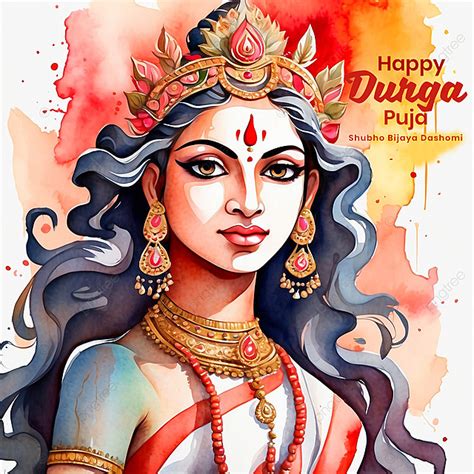 Happy Durga Puja Festival Banner Design In Yellow Background With