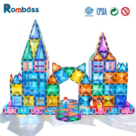 Romboss 45 72 106 130PCS Magnetic Building Blocks Tiles Diamond Surface