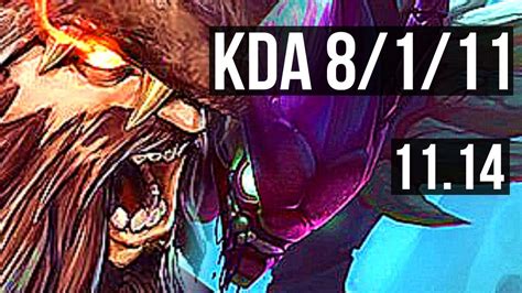 UDYR Vs KHA ZIX JUNGLE 8 1 11 1900 Games 1 1M Mastery Godlike