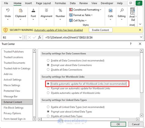 Sharepoint Security Warning External Data Connections Have Been