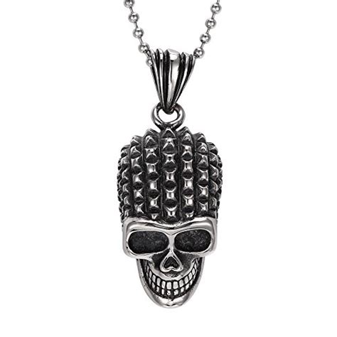 Men S Large Heavy Punk Rock Stainless Steel Gothic Skull Biker Pendant