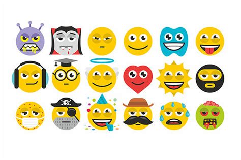 Set of emoticons By Volyk | TheHungryJPEG