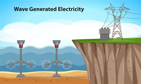 Gera O De Energia Oce Nica Turbinas Subaqu Ticas Vetor Premium