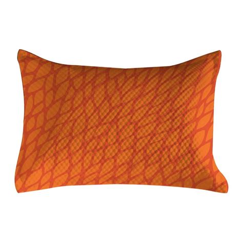 Burnt Orange Quilted Pillowcover Abstract Foliage Leaves Pattern