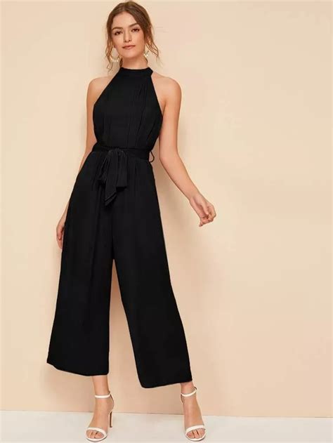 In The City Black Surplice Sleeveless Jumpsuit Artofit