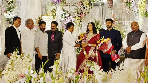 Cm Revanth Reddy At Ys Sharmila Son Reception Ys Raja Reddy Wedding