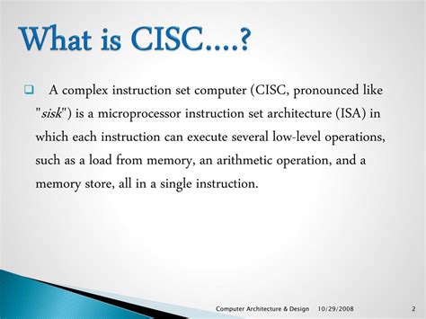 Ppt Cisc Complex Instruction Set Computer Powerpoint Presentation