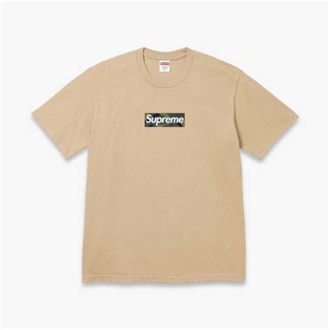 Supreme Tee Khaki Fw23 Box Logo Solesense