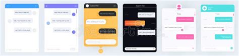 Template For A Chat With A Bot The Messages With A Wireframe Set Of