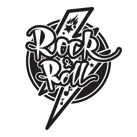 Rock And Roll Lettering Premium Vector