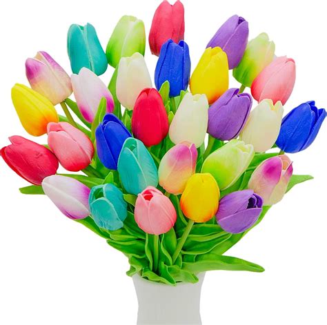 Pcs Tulips Artificial Flowers Fake Flowers For Decoration Faux