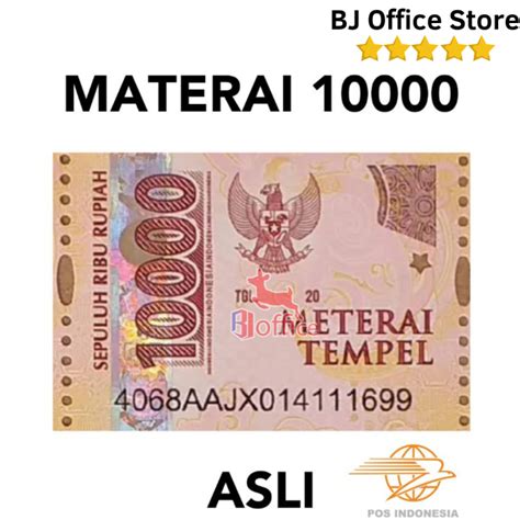 Materai Tempel 10000 ORIGINAL ASLI Materai 10 000 Lazada Indonesia