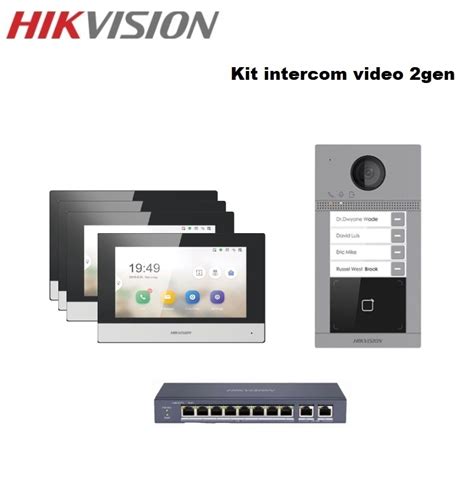 Hikvision Kit Intercom Video 4 Knoppen Woningen DS KV8413 WME1 PoE WiFi