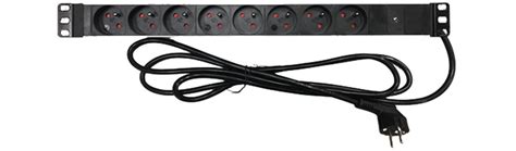 Bandeau électrique 8 Prises 2pt 1u 19 Sans Interrupteur