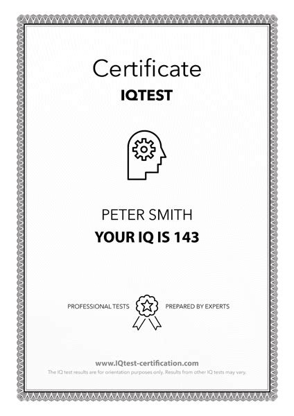 Iq Certificate Template 6 Templates Example Templates Example