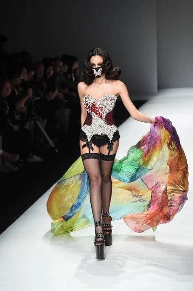 Model Displays New Creation Victorias Secret Lingerie Show Shanghai