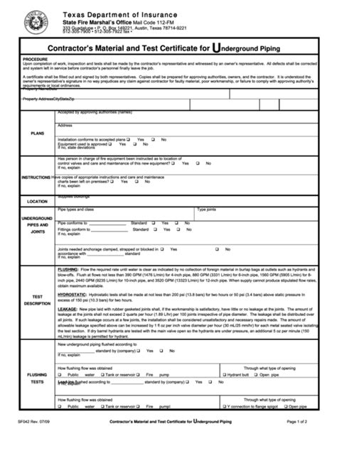 Fillable Contractors Material And Test Certificate Printable Pdf Download