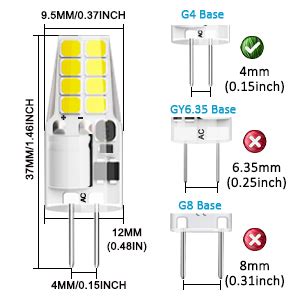 DUMILOO G4 LED Bulb T3 JC Bi Pin Base 3W AC DC 12V Daylight White 6000K