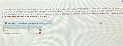 Solved A Health Expert Evaluates The Sleeping Patterns Of Chegg