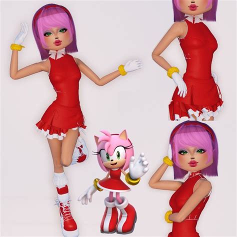 Dti Amy Rose Cosplay Dress To Impress Amy Rose Dress
