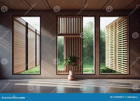 Windows With Wooden Louvers Bringing Natural Light And Fresh Air Into