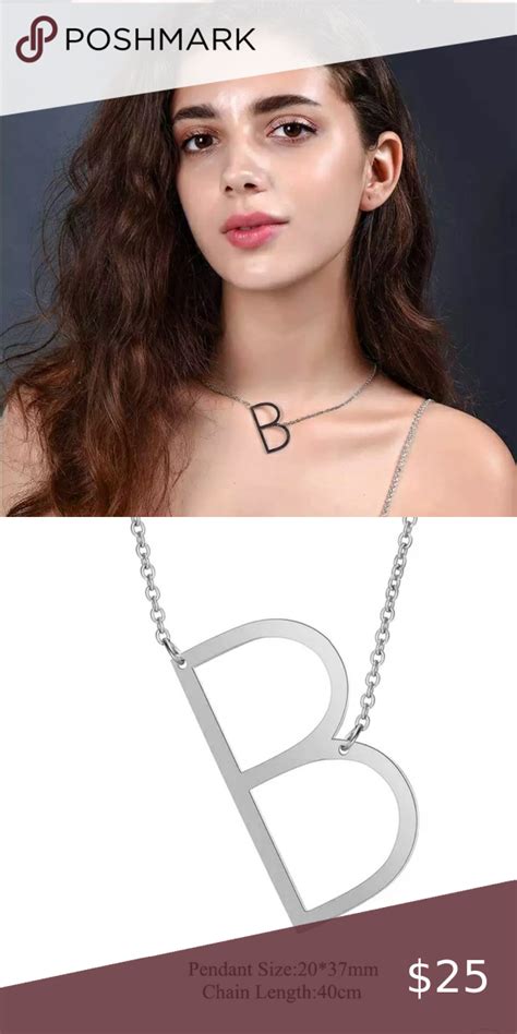 Nwt Stainless Steel Pendant Letter B Necklace Stainless Steel Offers