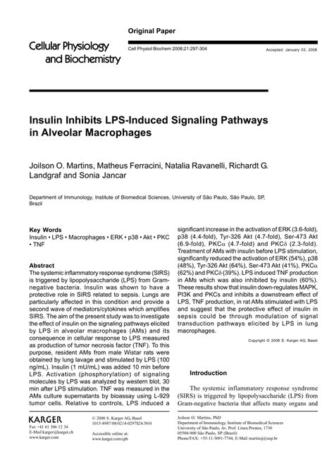 Pdf Insulin Suppresses Lps Induced Inos And Cox 2 Expression And Nf