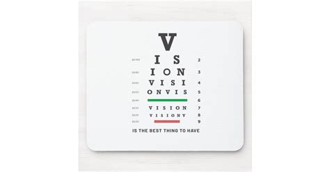 Vision Eye Chart Mouse Pad Zazzle