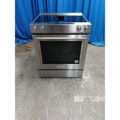 Kitchenaid Kseg950ess 64 Cu Ft 4 Element Downdraft Electric Slide In Range Stainless