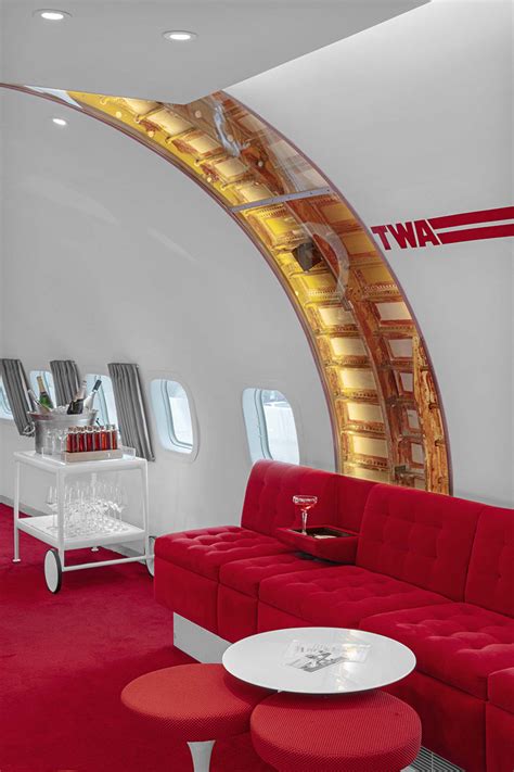 Twa Hotel Transforms Vintage Plane Into A Sleek Retro Themed Cocktail Bar