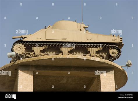 Tank On The Tower Memorial At The Israeli Armored Corps Museum At