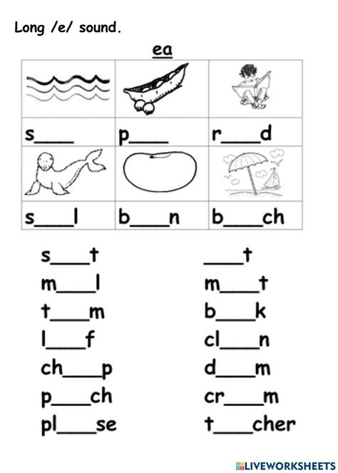 Phonics Ea Worksheet Live Worksheets Worksheets Library