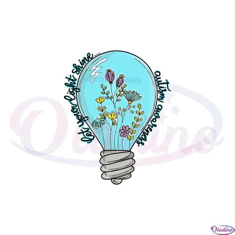 Let Your Light Shine Autism Awareness Svg Graphic Designs Files Oladino